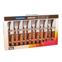 Jogo Para Churrasco Tramontina 12 Peças Jumbo Garfo Faca Cor Marrom