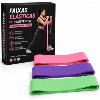 Kit 3 Faixas Elásticas Thera Band De Resistência – Faixas Para Exercícios