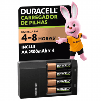 Duracell Carregador De Pilhas Recarregáveis AA E AAA Com 4 Pilhas AA Inclusas – Bivolt