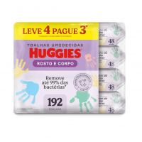 Lenços Umedecidos Huggies Rosto E Corpo Limpeza 4 X 48 Un