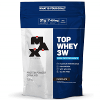 Top Whey 3W Refil (1, 8kg) - Mais Performance - Chocolate, Max Titanium