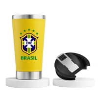 Copo Térmica Aço Inoxidavel Copa Do Mundo Time Do Brasil Com Tampa E Abridor 473ml