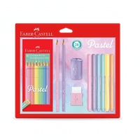 Kit Tons Pastel, Faber-Castell, KIT/PASTEL, KIT De 20, Lápis De Cor + Canetinhas + Borracha + Apontador + Grafite