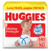 Huggies Supreme Care Fralda Descartável, Tecnologia Xtra-Flex, Canais Em X, Máxima Proteção, XG, 140 Unidades