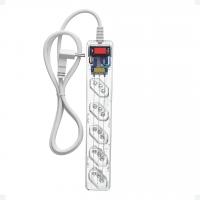 Filtro De Linha CLAMPER ICLAMPER Energia 5, 5 Tomadas, Proteção Contra Surtos Elétricos, 10A, Bivolt, Cabo 1m, Transparente