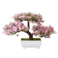 Planta Bonsai Vaso Artificial Flores Realista Decoração Mesa