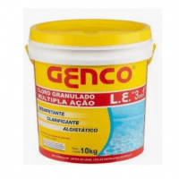 Genco 3 Em 1 Múltipla Ação Balde 10kg Cloro Para Piscina 4 Níveis De Dosagem