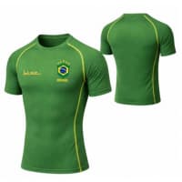 Camisa Brasil De Compressão Masculina Camiseta Academia Treino